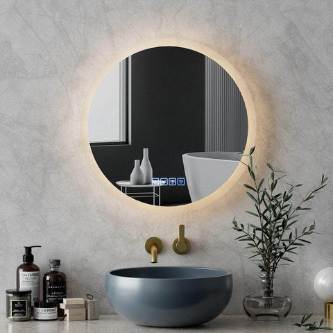 Bluetooth Led Wall Mirror With Light 60Cm Bathroom Decor Round Mirrors