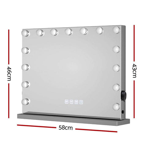 Bluetooth Makeup Mirror 58x46cm Hollywood Vanity with LED Light Wall