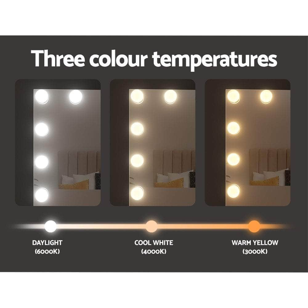 Bluetooth Makeup Mirror 58x46cm Hollywood Vanity with LED Light Wall