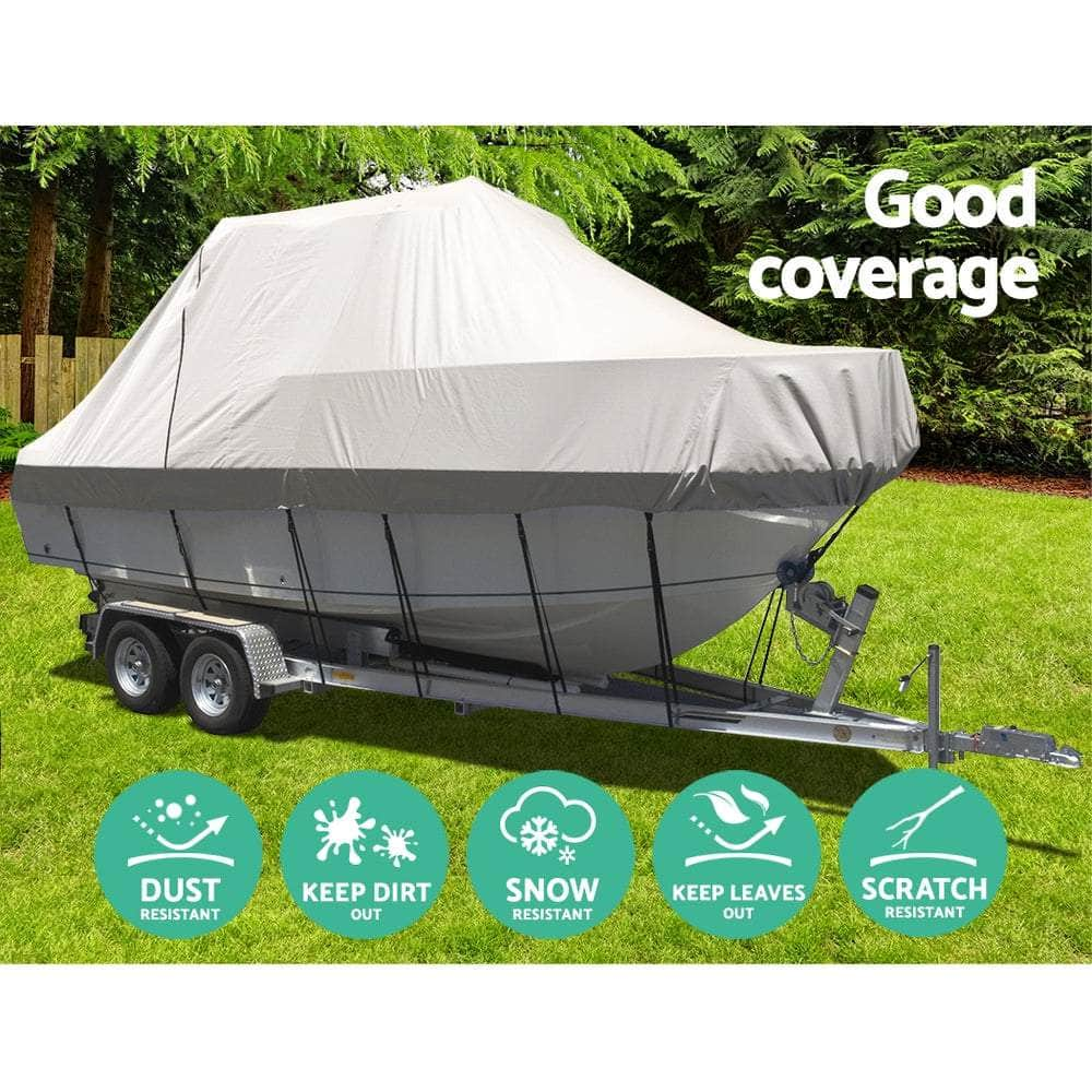 Boat Cover 19-21Ft Trailerable Jumbo Marine Grade Heavy Duty Grey