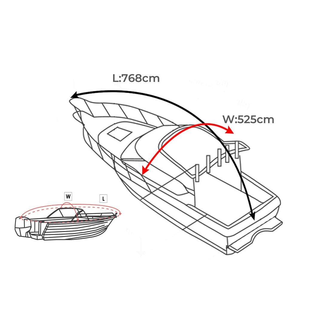 Boat Cover 19 FT Trailerable Weatherproof Black 19FT