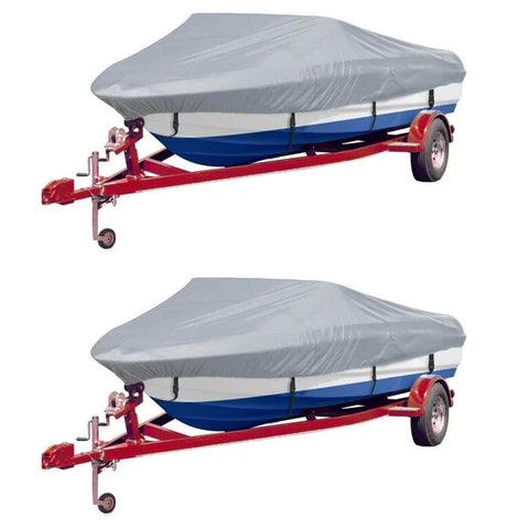 Boat Covers 2 pcs Grey Length 427-488 cm Width 229 cm