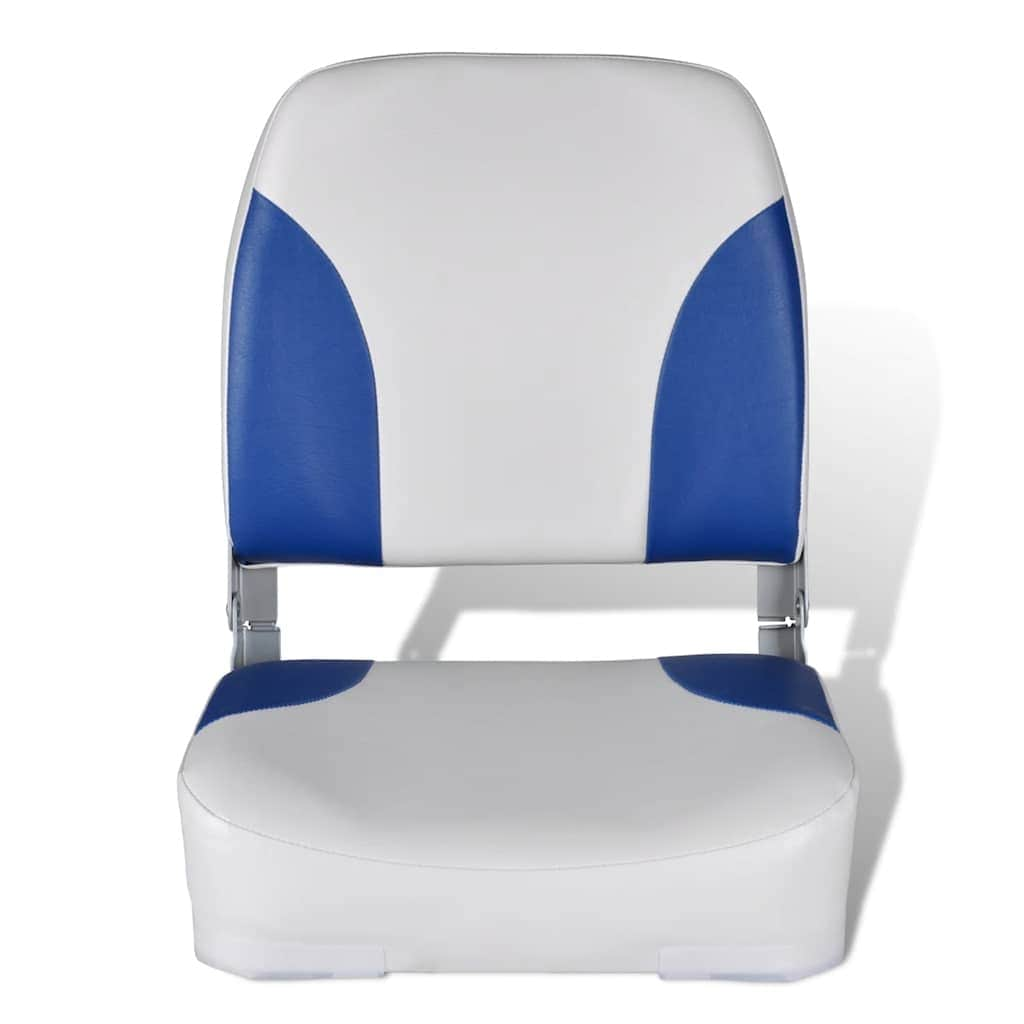 Boat Seat Foldable Backrest With Blue-white Pillow