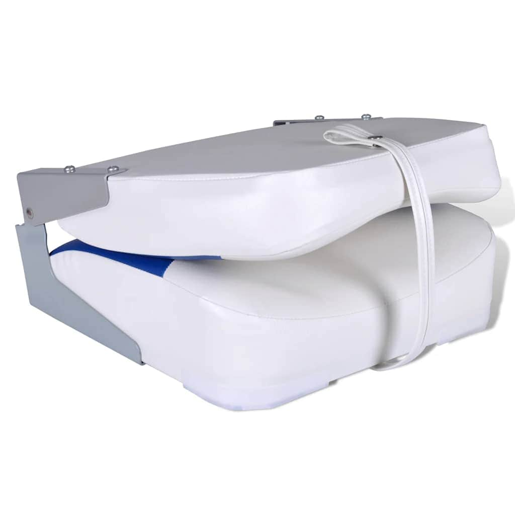 Boat Seat Foldable Backrest With Blue-white Pillow