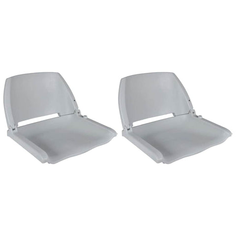 Boat Seats 2 pcs Foldable Backrest No Pillow Grey