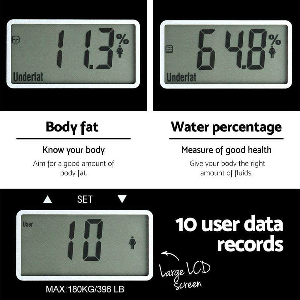 Body Fat Bathroom Scale Weighing Water Body Fat Gym 180Kg