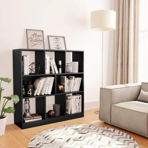 Book Cabinet Black Chipboard