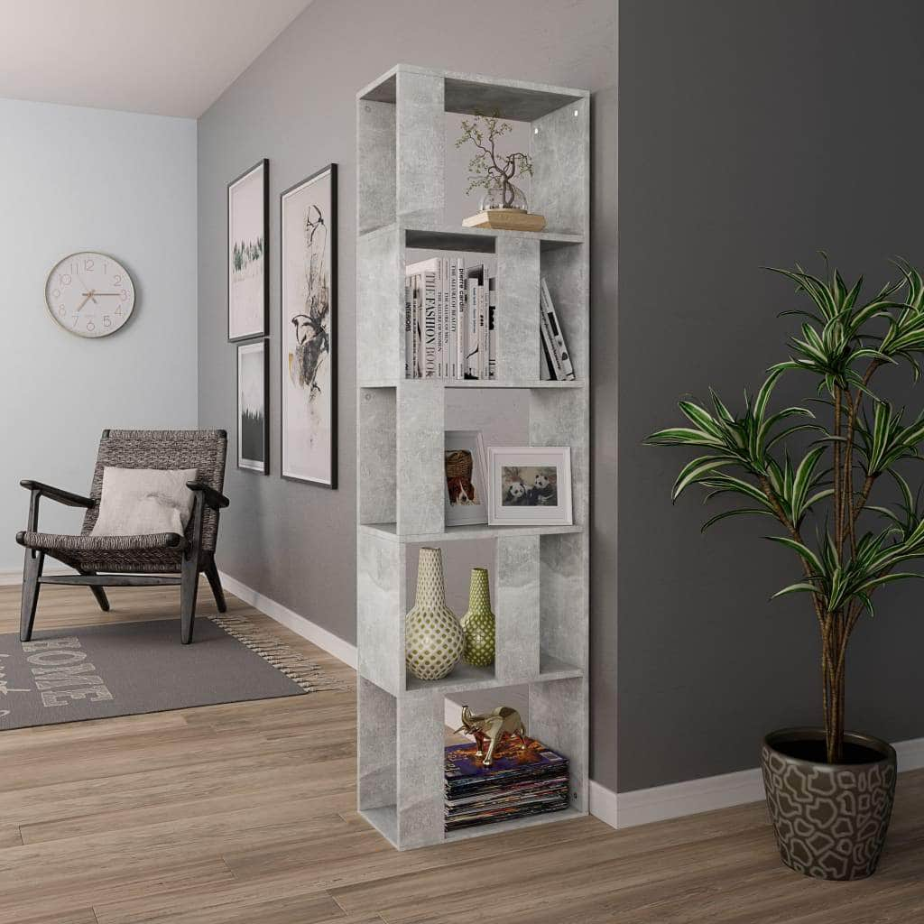 Book  Cabinet/Room Divider Concrete Grey Chipboard