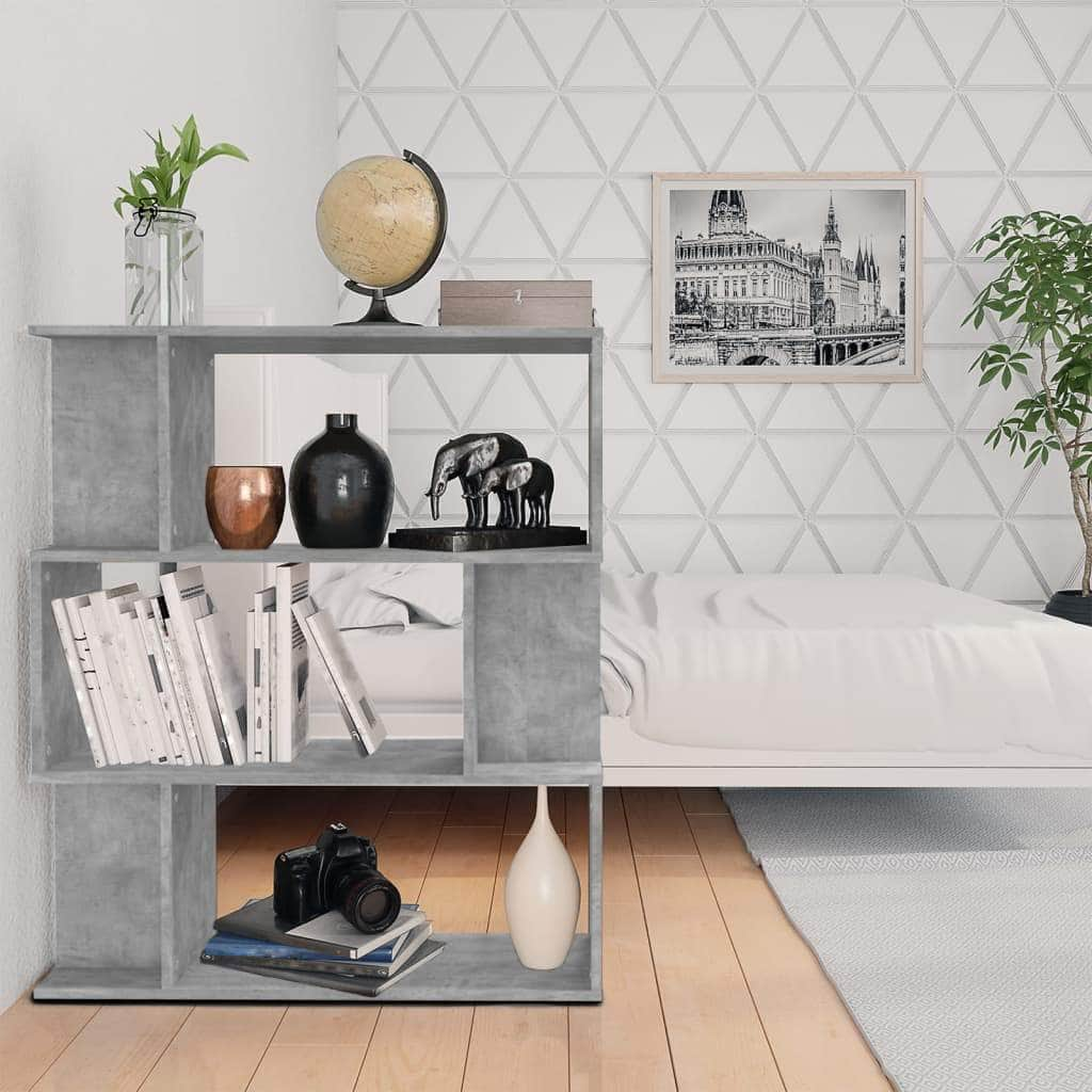 Book Cabinet/Room Divider Concrete Grey Chipboard