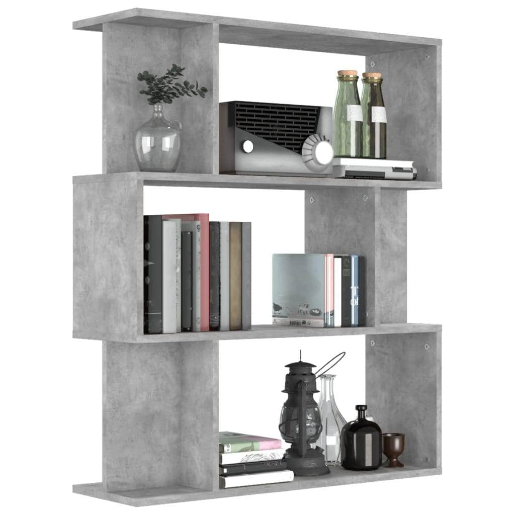 Book Cabinet/Room Divider Concrete Grey Chipboard