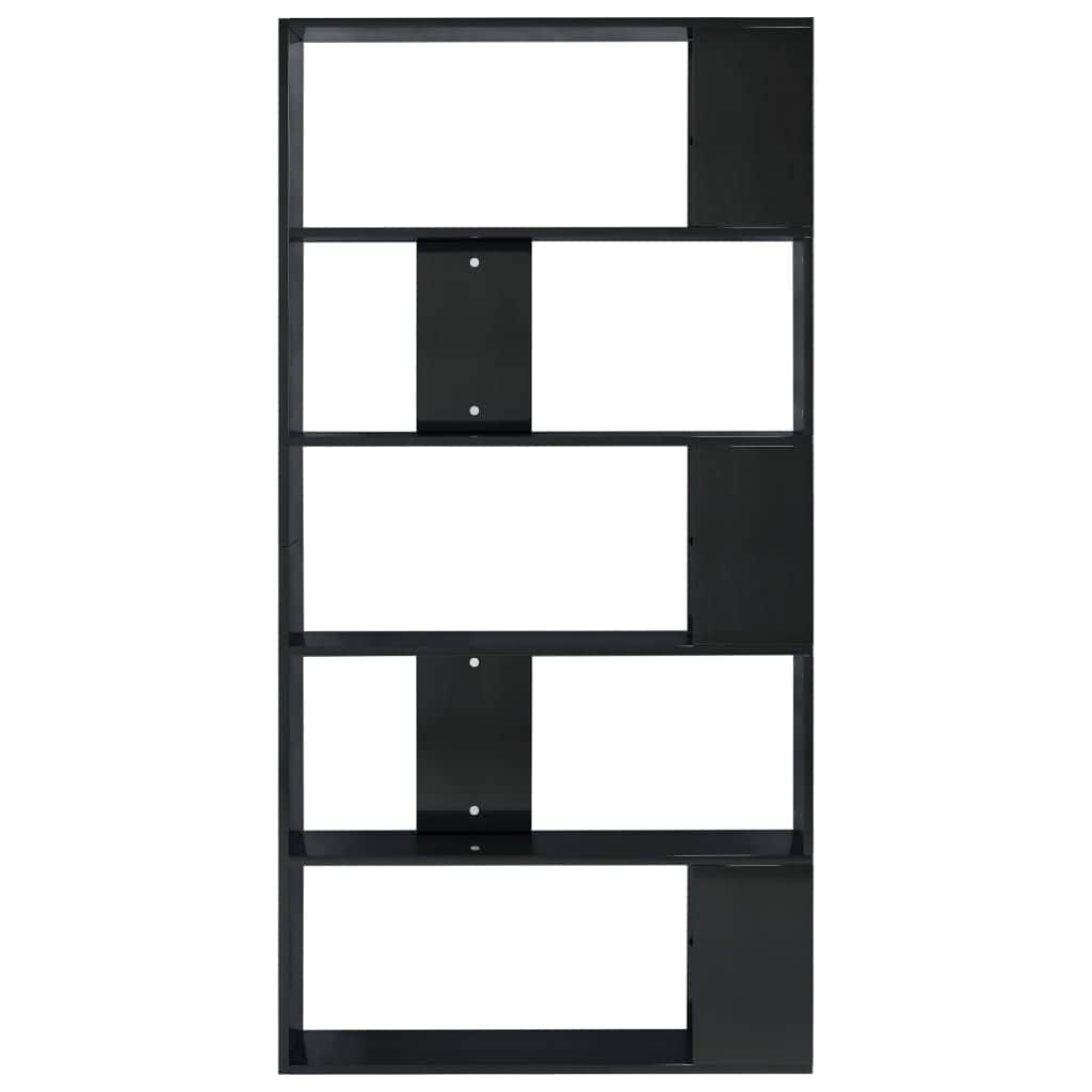 Book  Cabinet/Room Divider High Gloss Black Chipboard