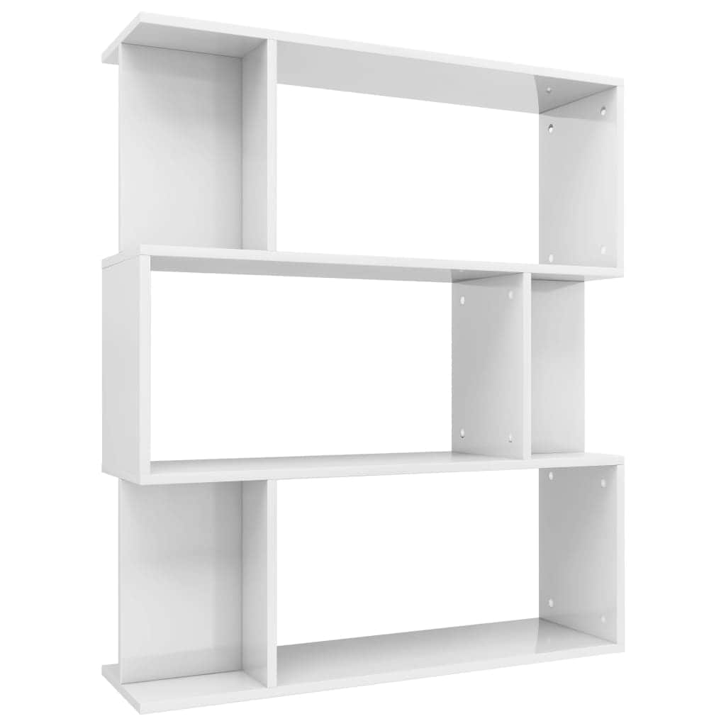 Book Cabinet/Room Divider High Gloss White Chipboard