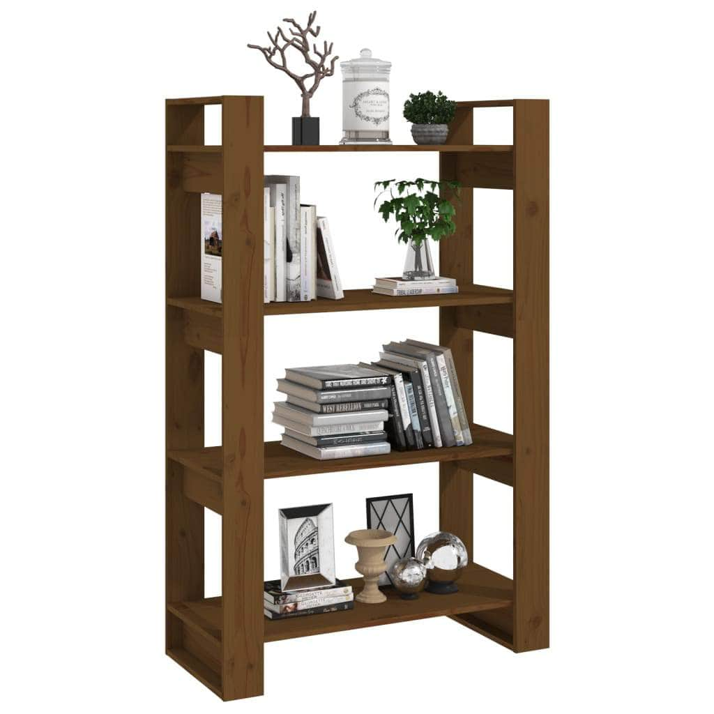 Book Cabinet, Room Divider Honey Brown Solid Wood