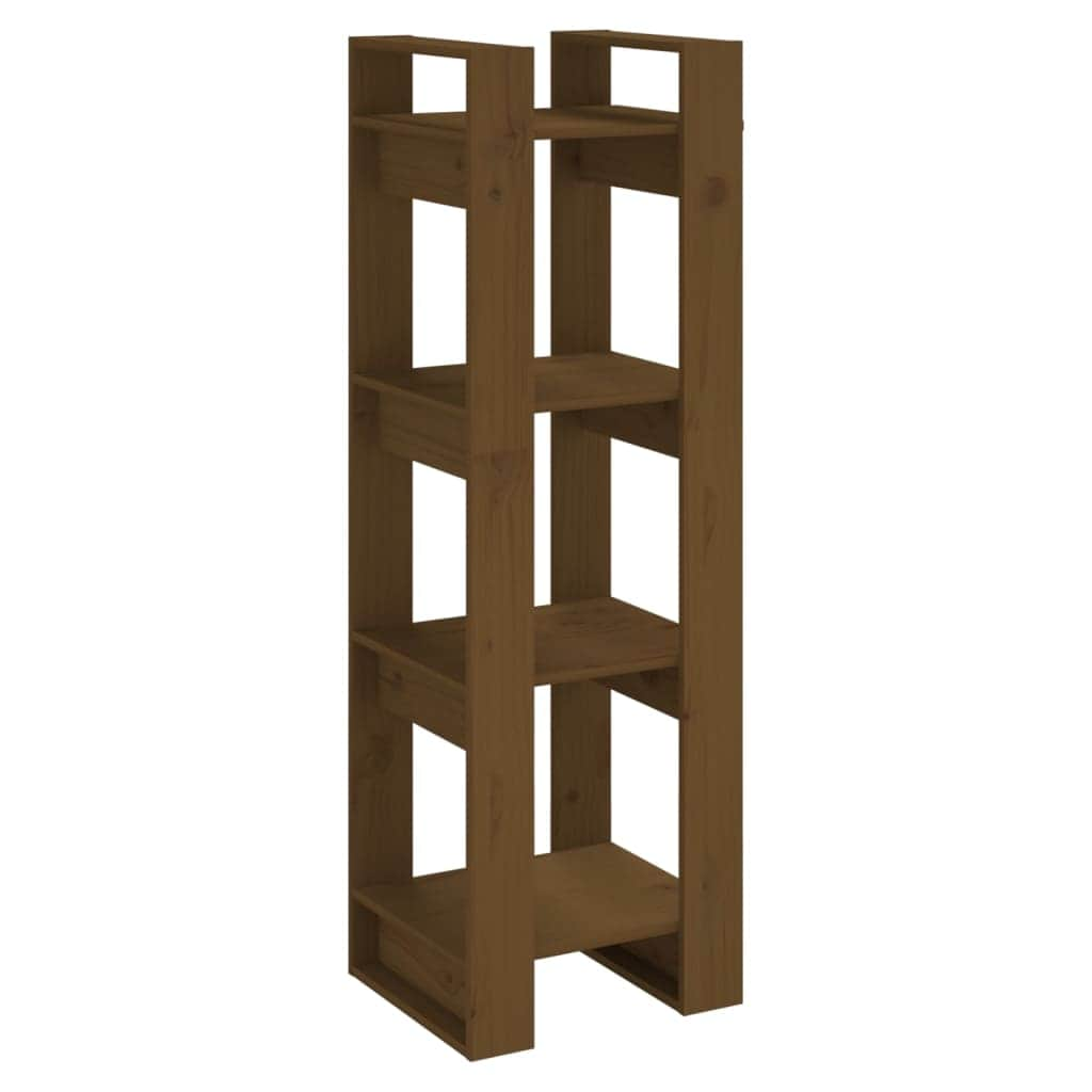 Book Cabinet/Room Divider Honey Brown Solid Wood