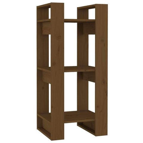 Book Cabinet Room Divider Honey Brown Solid Wood