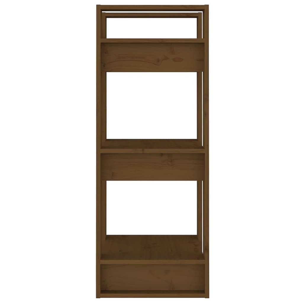 Book Cabinet Room Divider Honey Brown Solid Wood