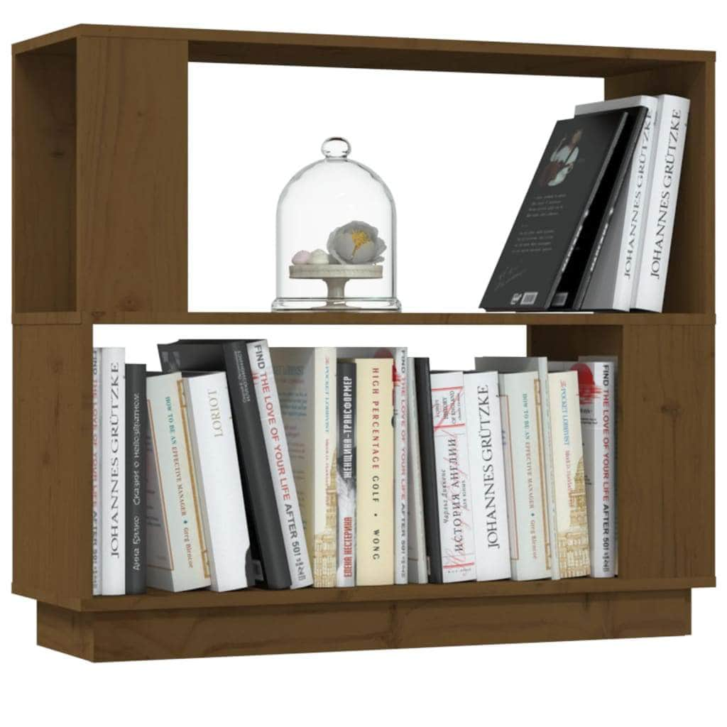 Book Cabinet/Room Divider Honey Brown Solid Wood