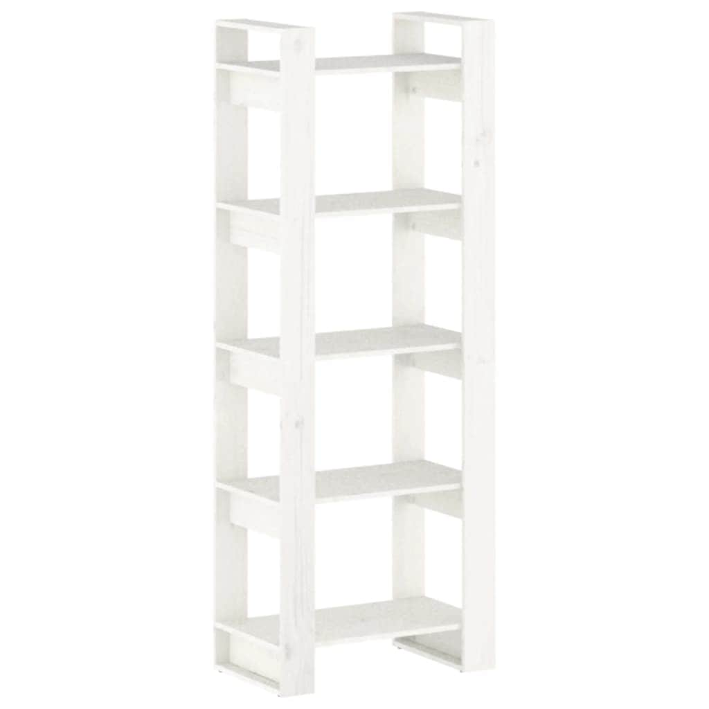 Book Cabinet/Room Divider White Solid Wood