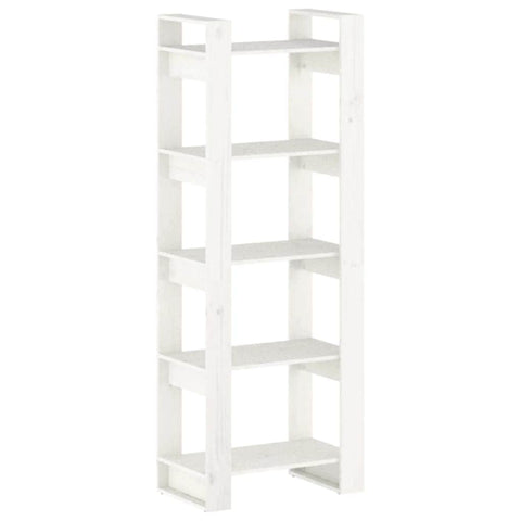 Book Cabinet/Room Divider White Solid Wood