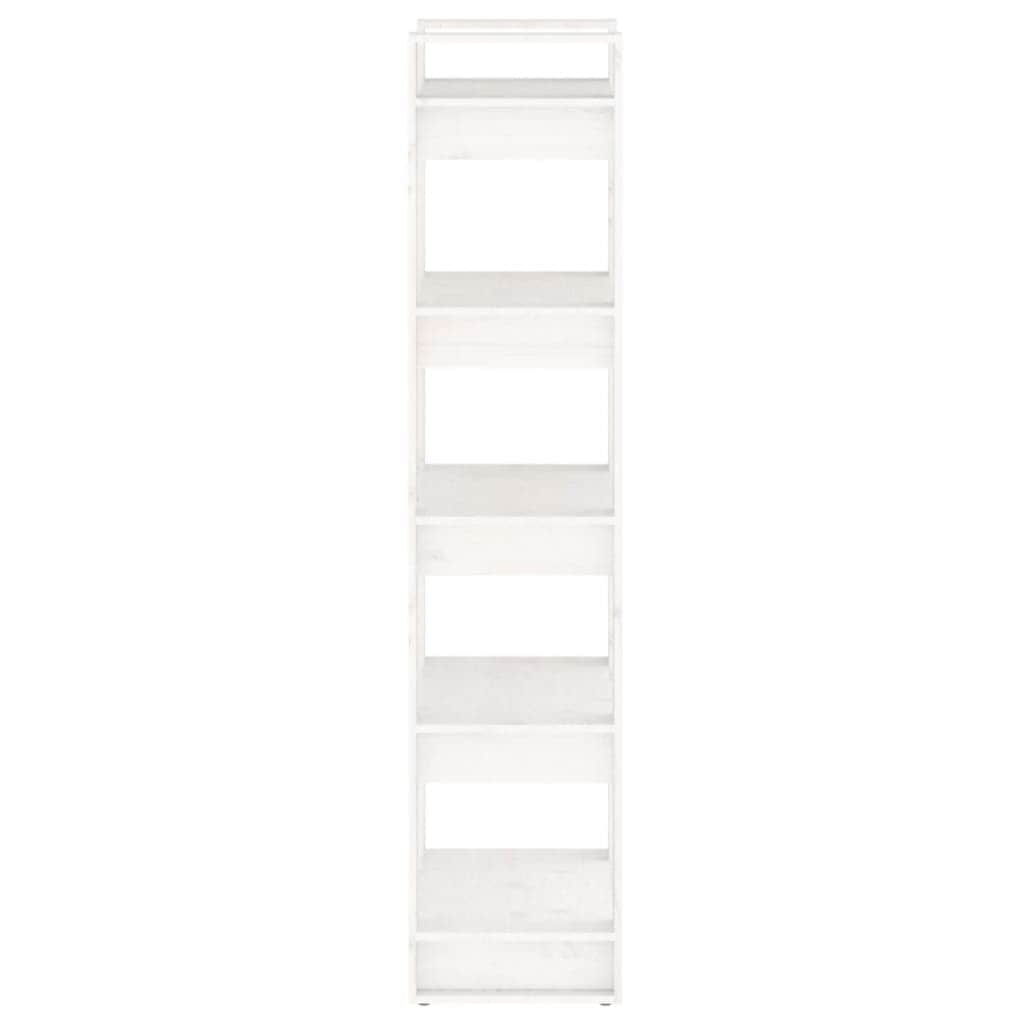 Book Cabinet/Room Divider White Solid Wood