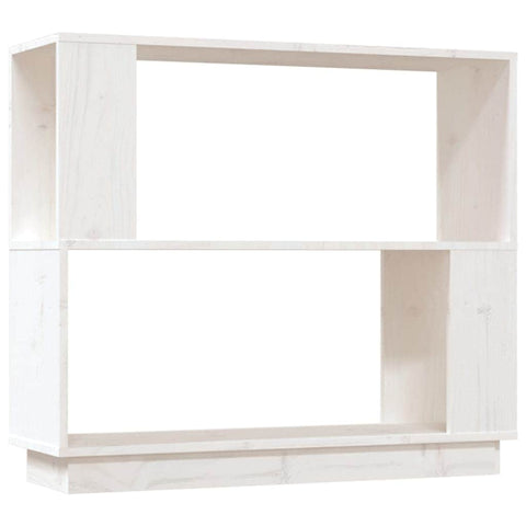 Book Cabinet/Room Divider White Solid Wood Pine