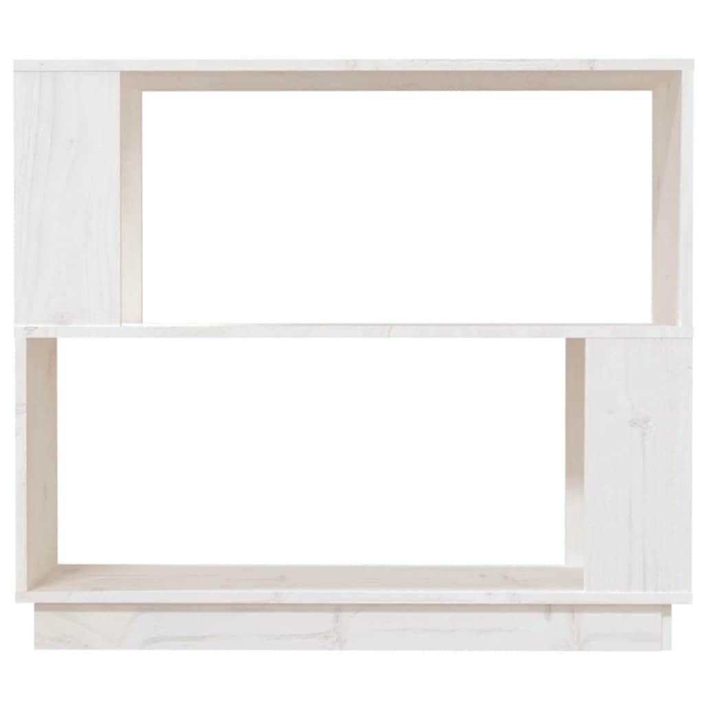 Book Cabinet/Room Divider White Solid Wood Pine