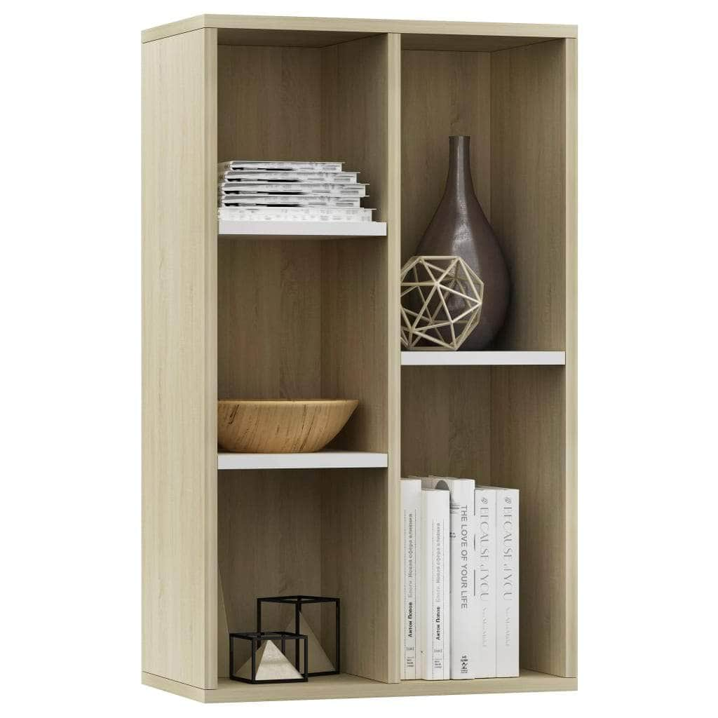 Book Cabinet/Sideboard White and Sonoma  Oak Chipboard