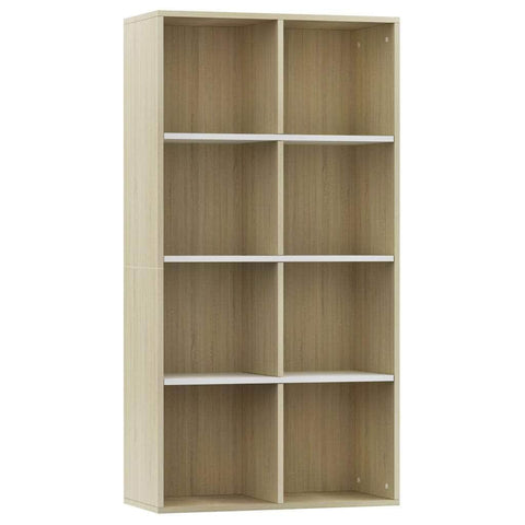 Book Cabinet/Sideboard White and Sonoma Oak Chipboard