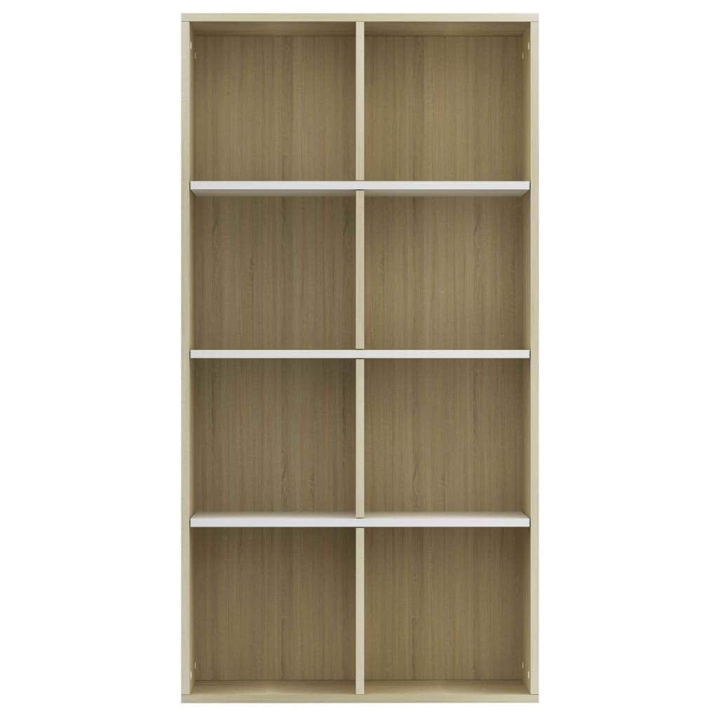 Book Cabinet/Sideboard White and Sonoma Oak Chipboard