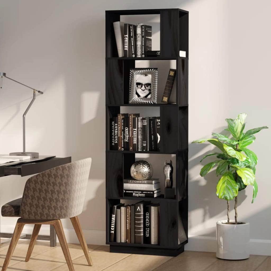 Book Cabinet/Standing Shelves Black/White/Brown/Natural Solid Wood Pine