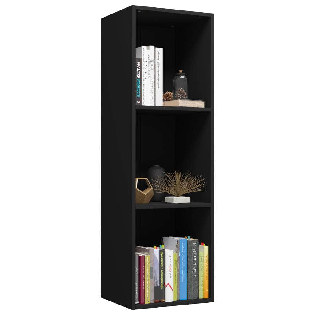 Book Cabinet/TV Cabinet Black Chipboard