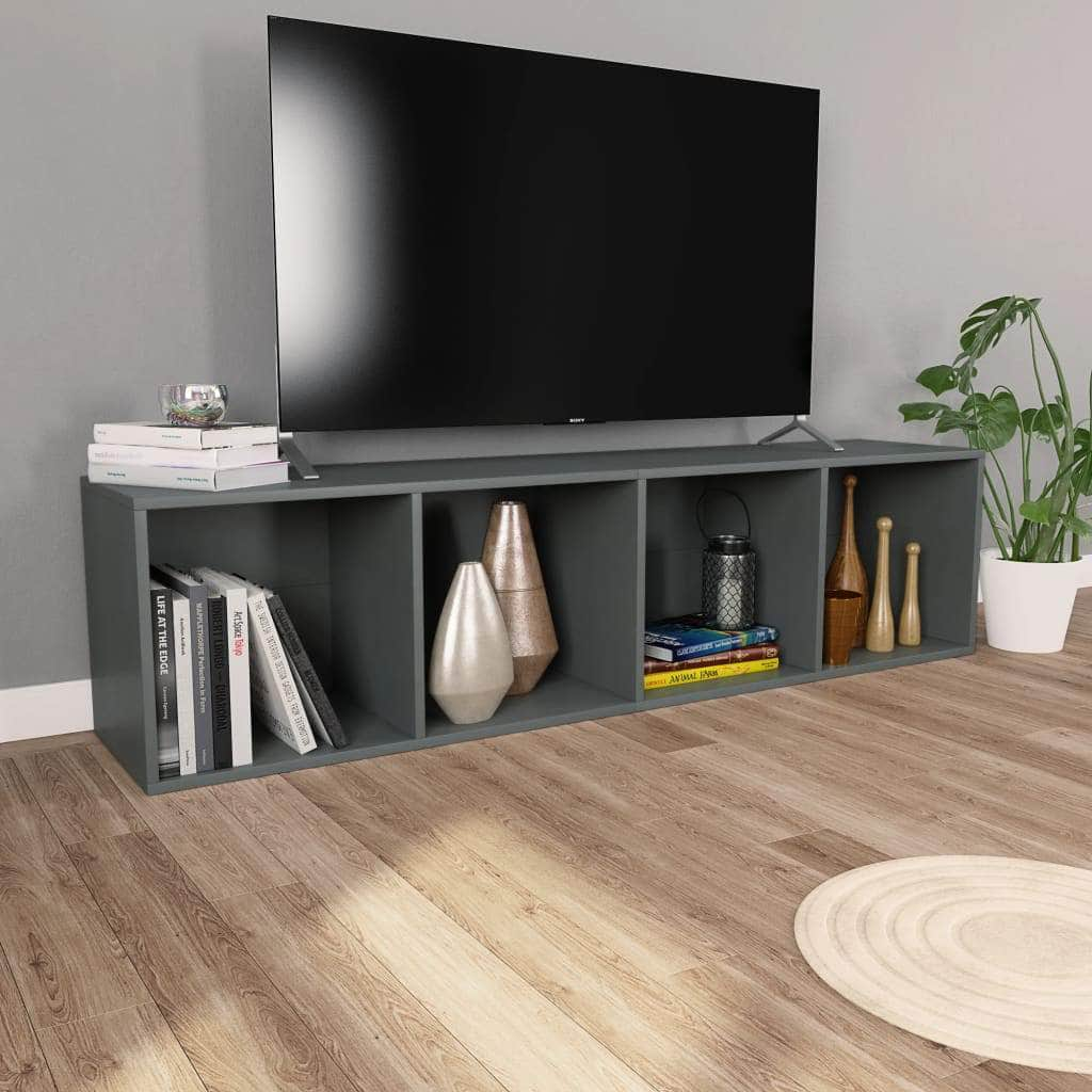 Book Cabinet/TV Cabinet  Grey Chipboard