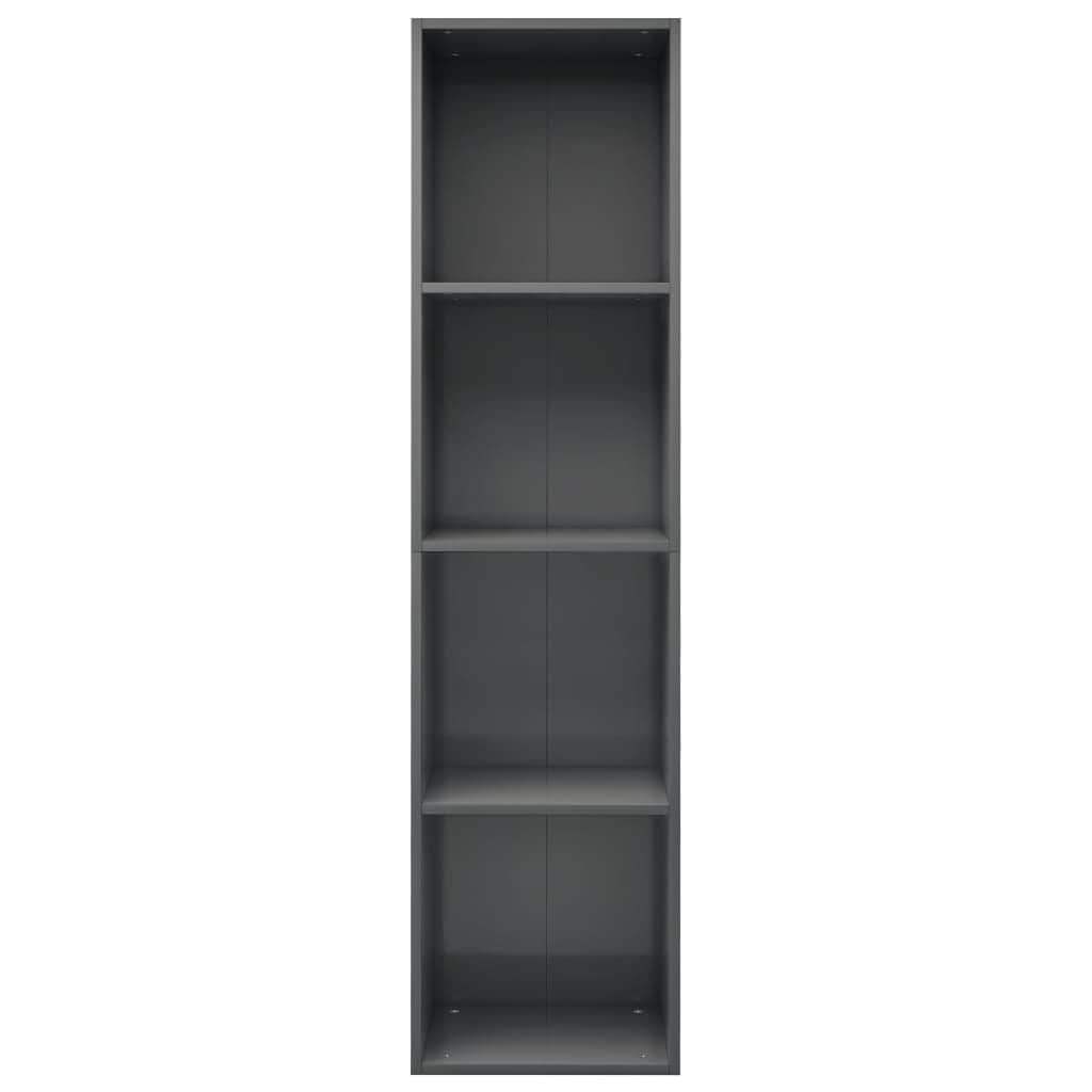 Book Cabinet/TV Cabinet High  Gloss Grey Chipboard