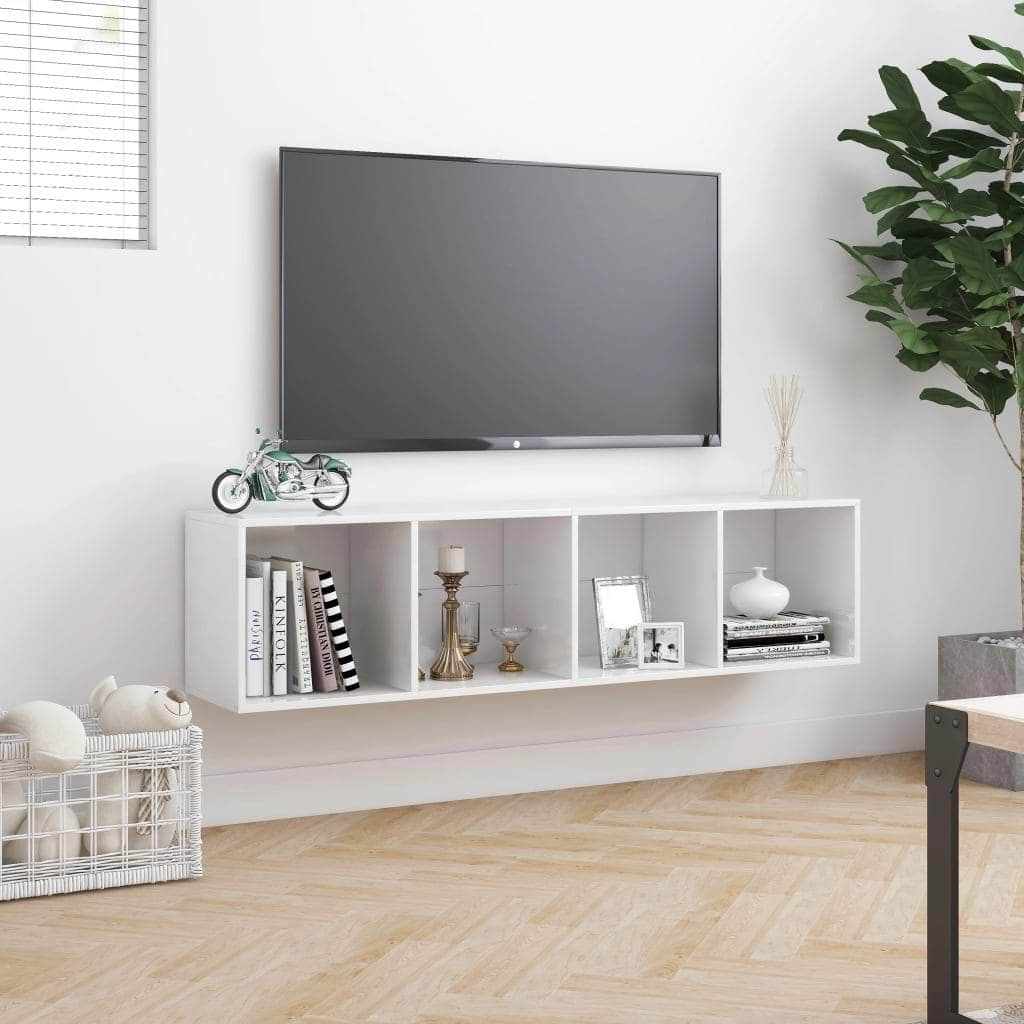 Book Cabinet/TV Cabinet High Gloss White