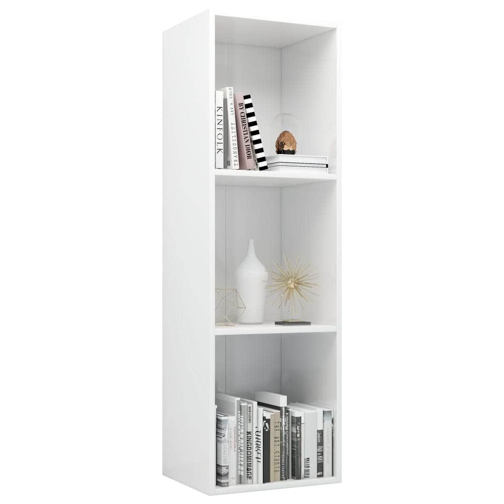 Book Cabinet/TV Cabinet High Gloss White Chipboard