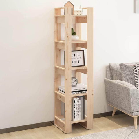 Bookcases/Room Divider Oak/White Solid Wood Pine