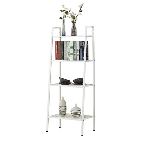 Bookshelf 4 Tier Ladder Shelf Unit Bookcase White