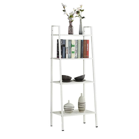 Bookshelf 4 Tier Ladder Shelf Unit Bookcase White