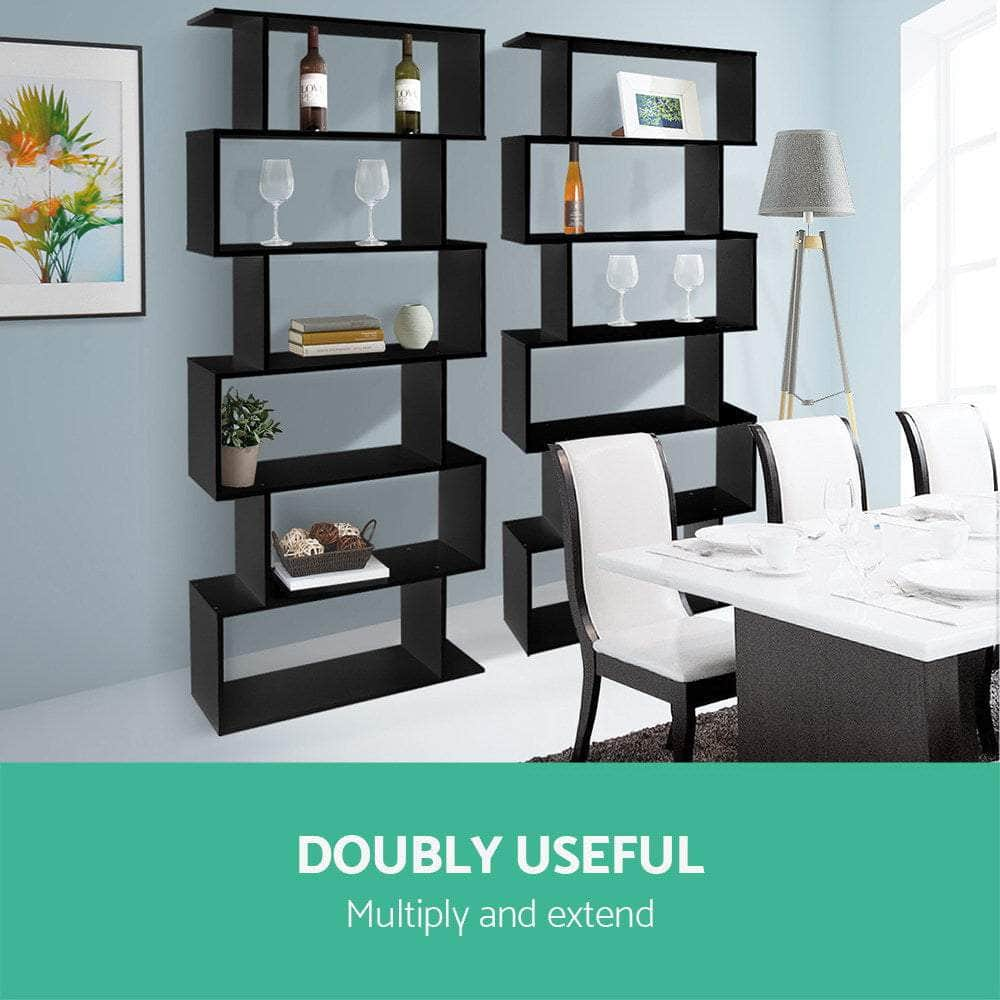 Bookshelf 6 Tiers - Riva Black