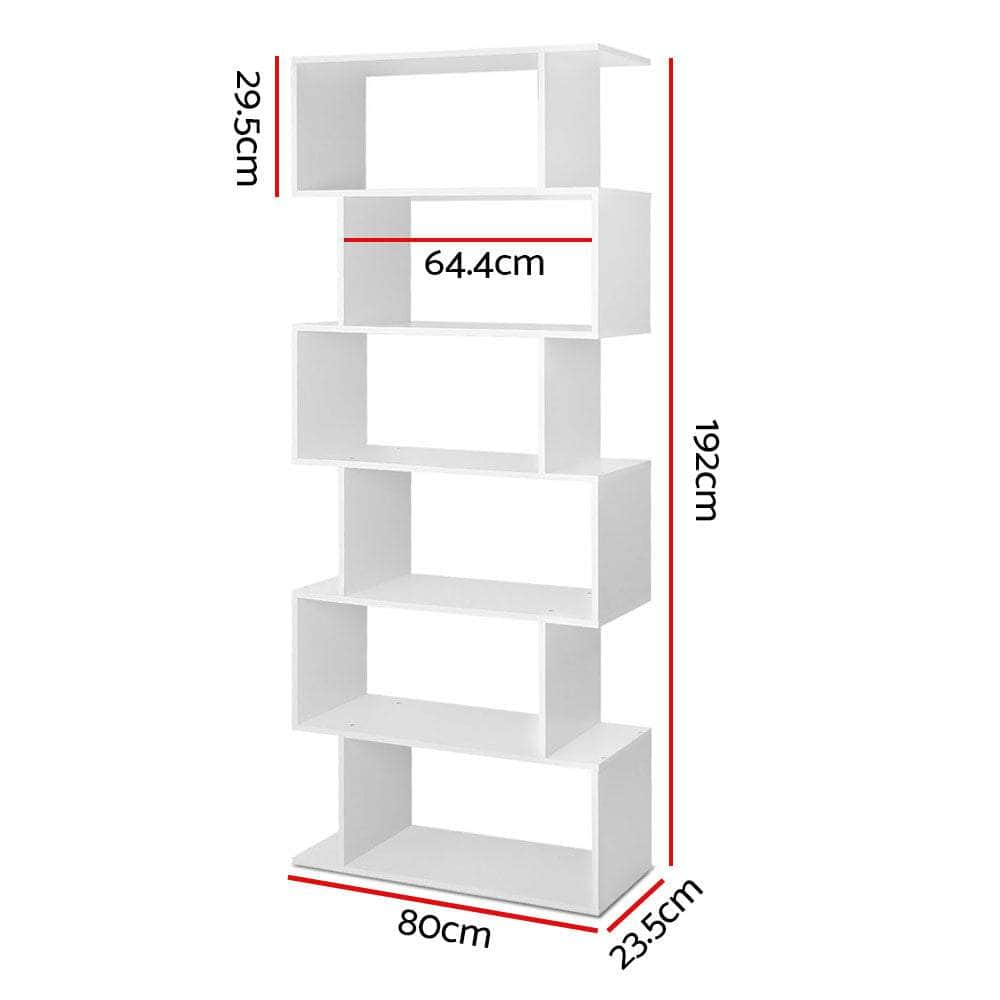 Bookshelf 6 Tiers - Riva White