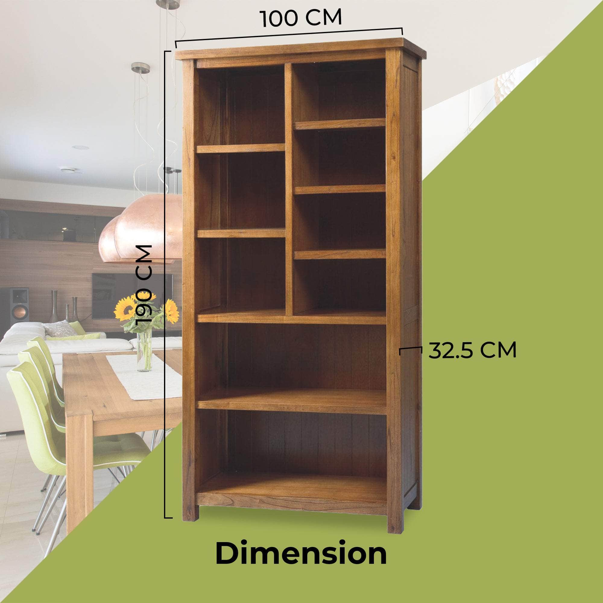 Bookshelf Bookcase Display Unit Solid Mt Ash Timber Wood - Brown