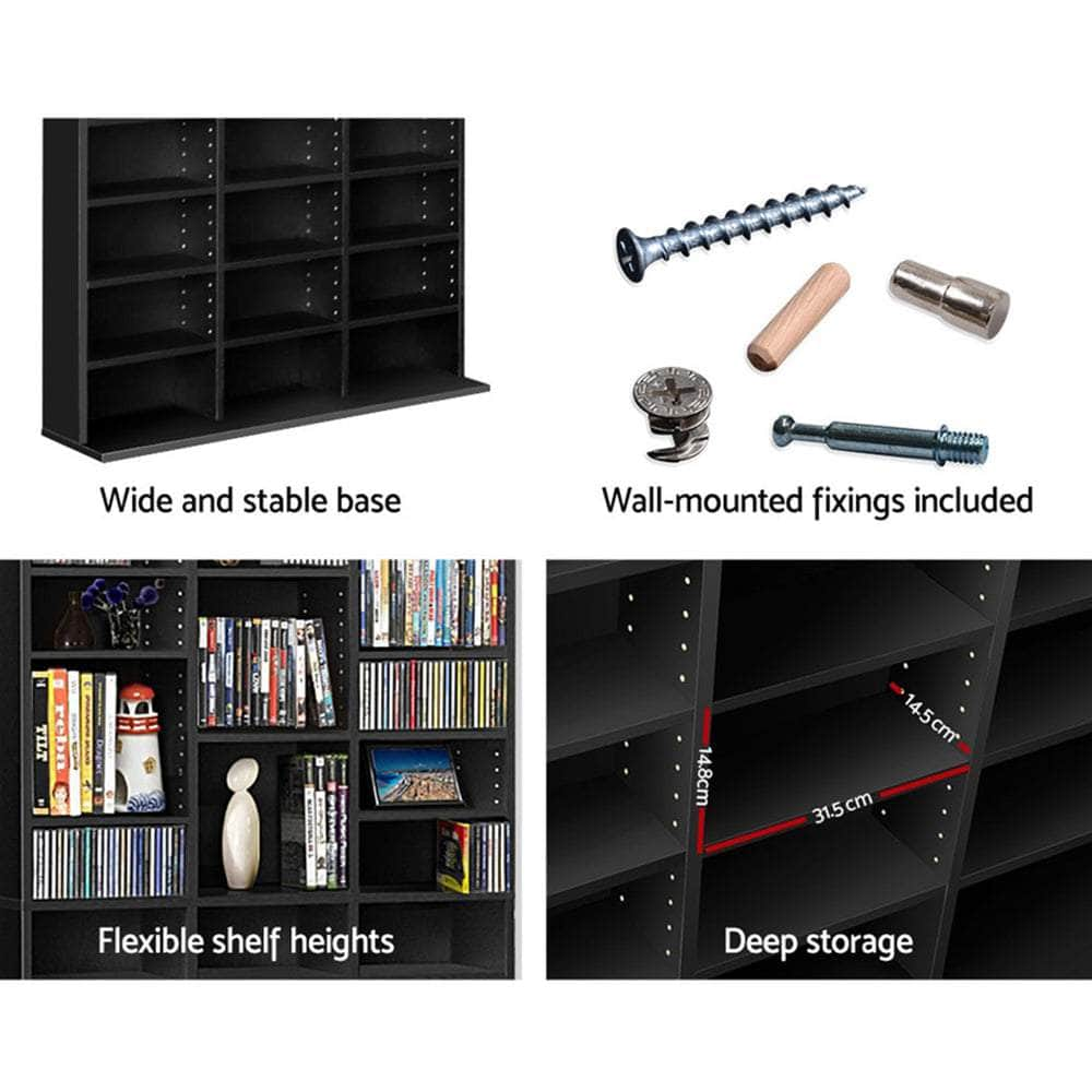 Bookshelf Cd Storage Rack - Bert Black