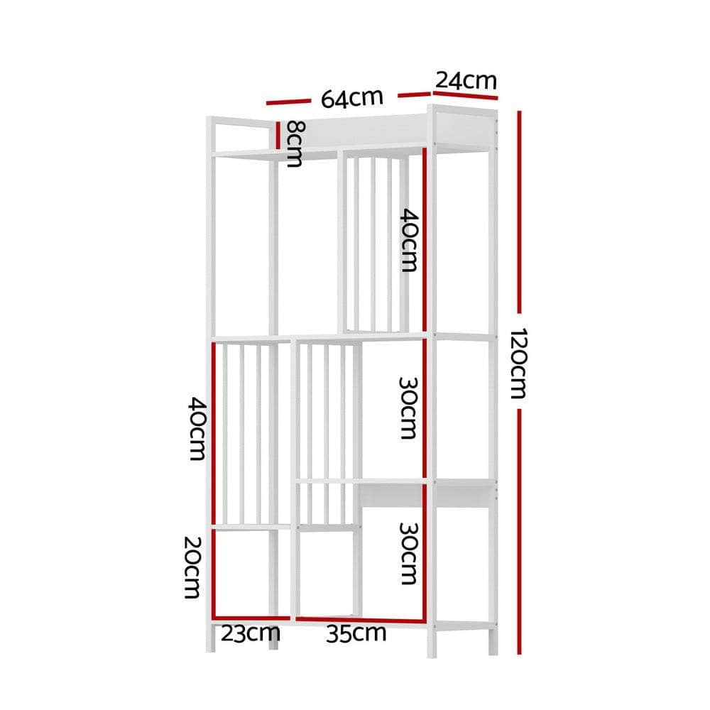 Bookshelf Display Shelves 5 Tiers 120cm White