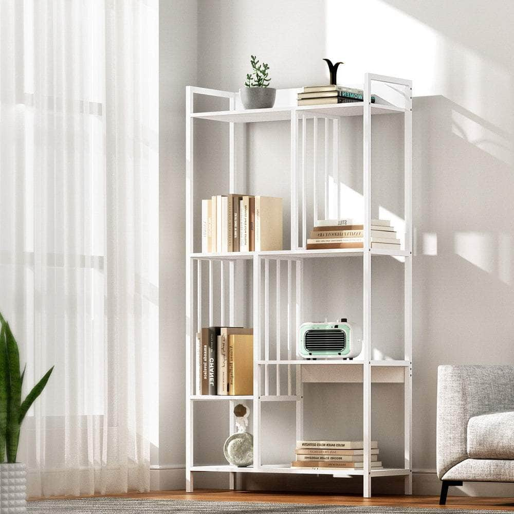 Bookshelf Display Shelves 5 Tiers 120cm White