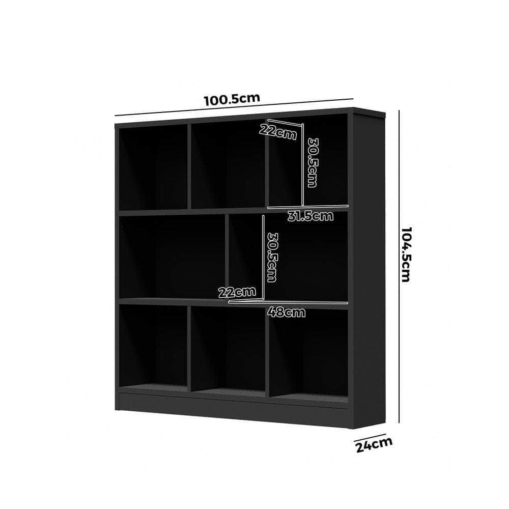 Bookshelf Display Shelves Storage Organizer Black/White/Natural