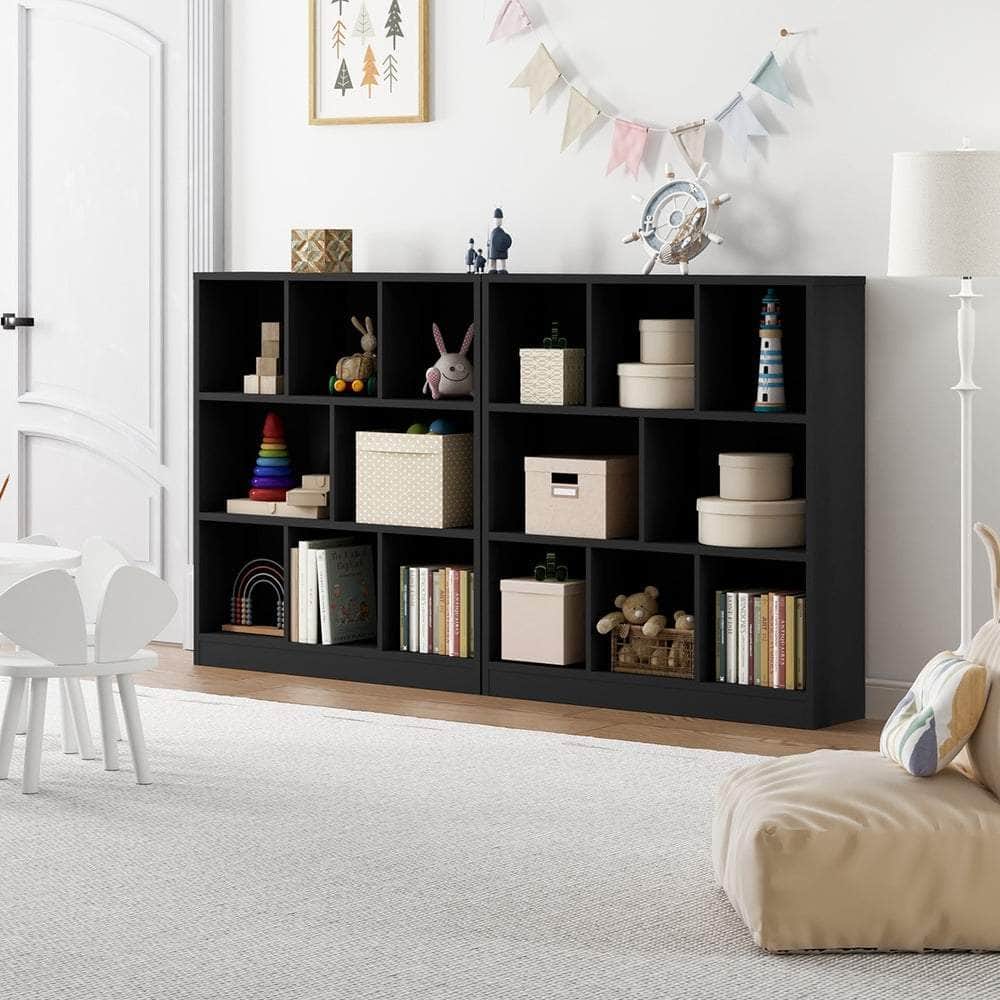 Bookshelf Display Shelves Storage Organizer Black/White/Natural