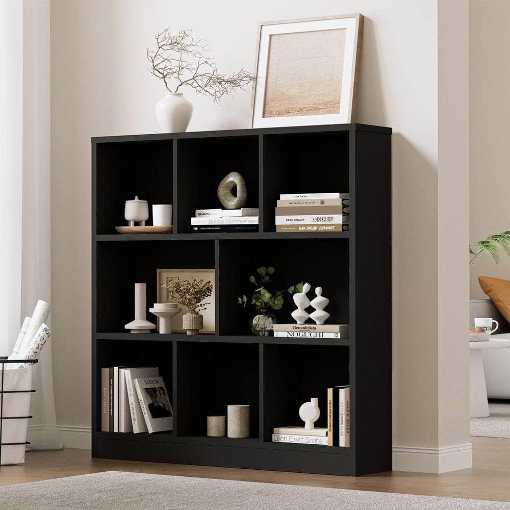 Bookshelf Display Shelves Storage Organizer Black/White/Natural