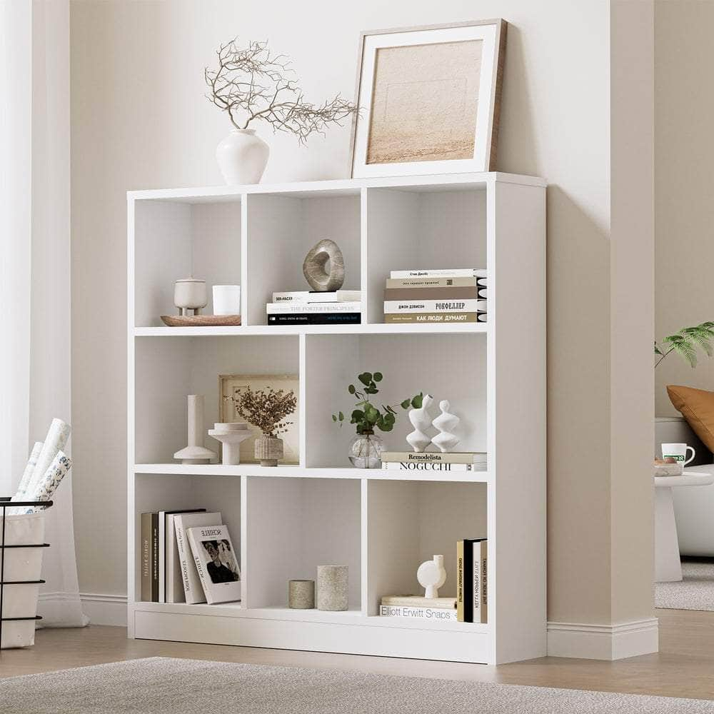 Bookshelf Display Shelves Storage Organizer Black/White/Natural