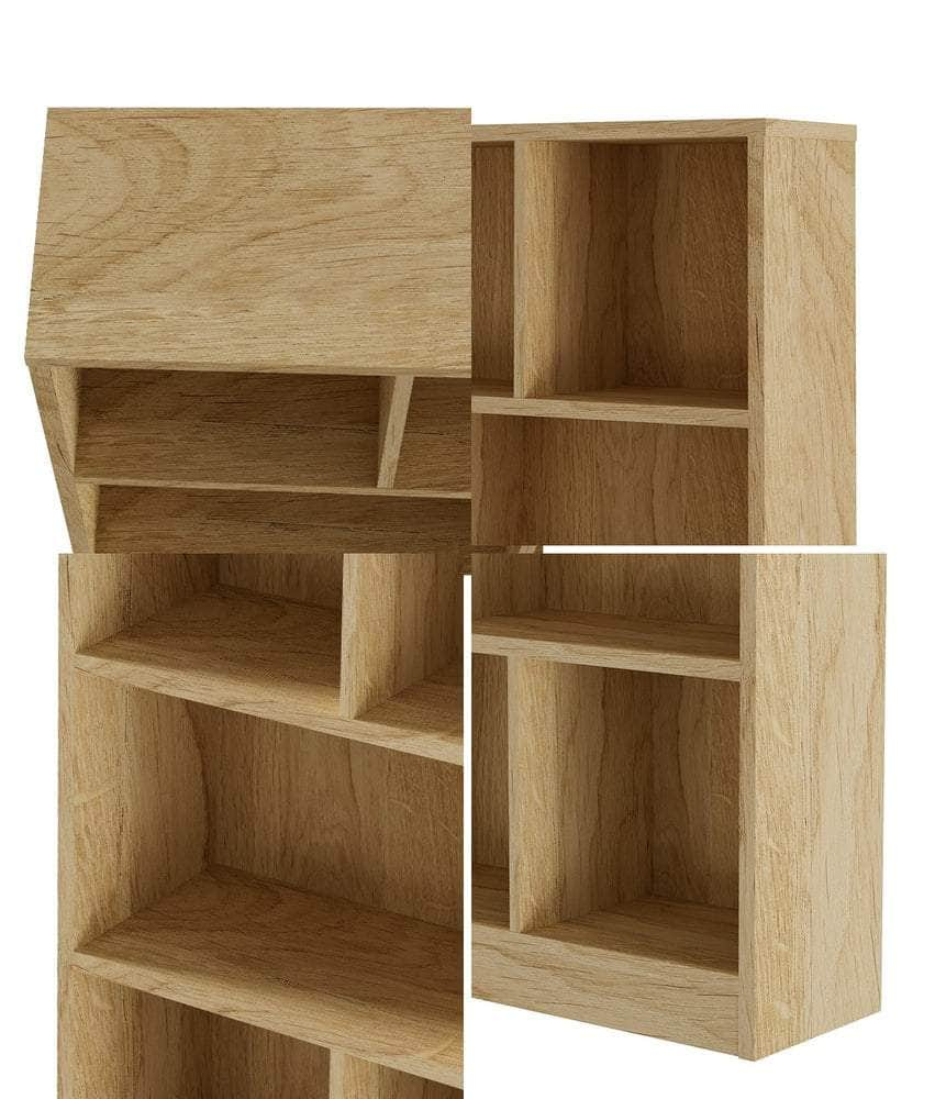 Bookshelf Display Shelves Storage Organizer Black/White/Natural