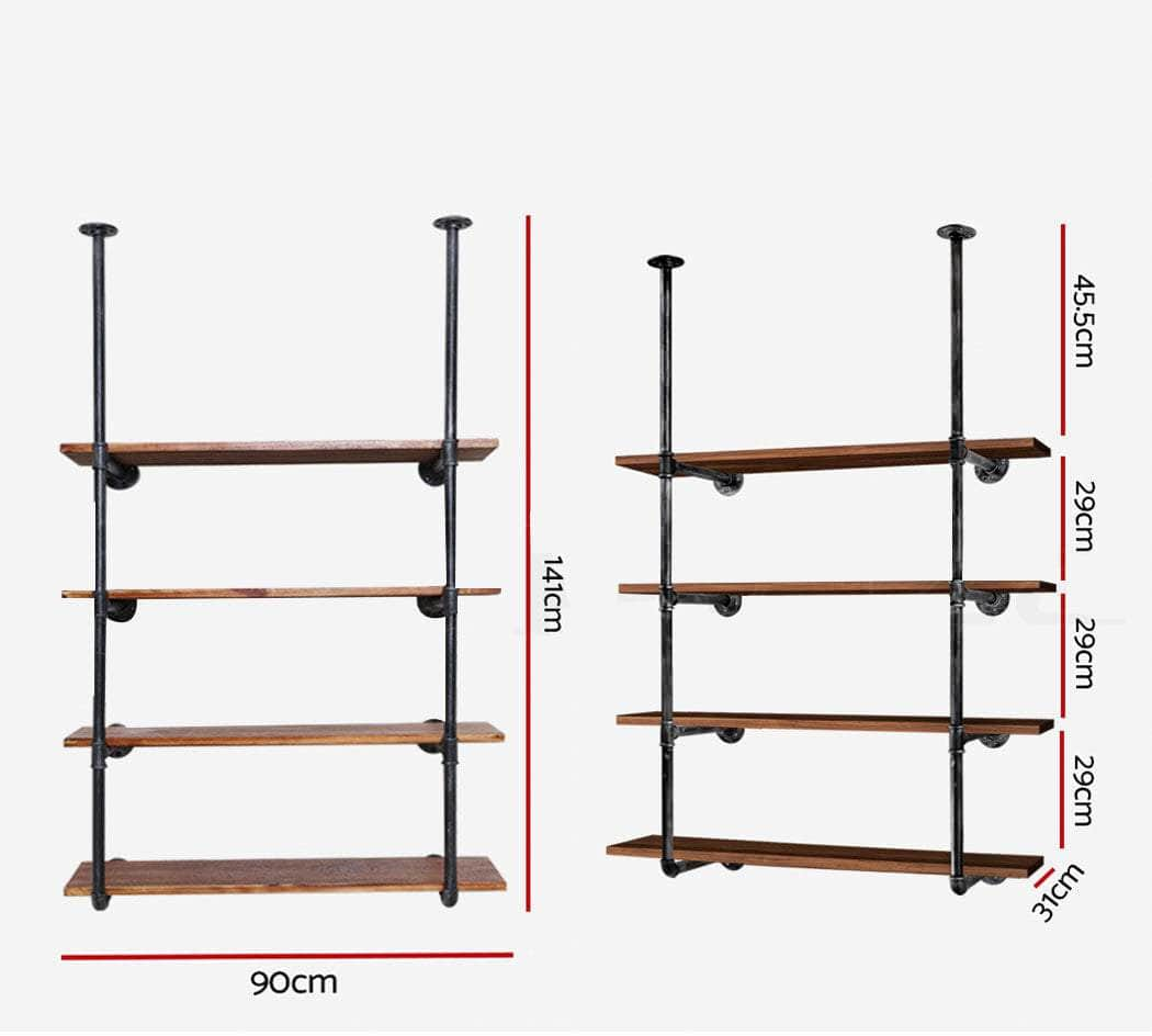 Bookshelf Diy Pipe Shelf 4 Tiers - Inge